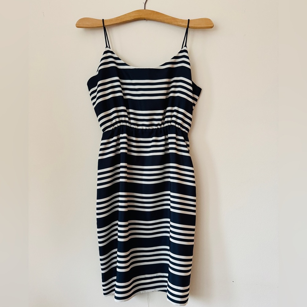 J Crew Silk Striped Dress